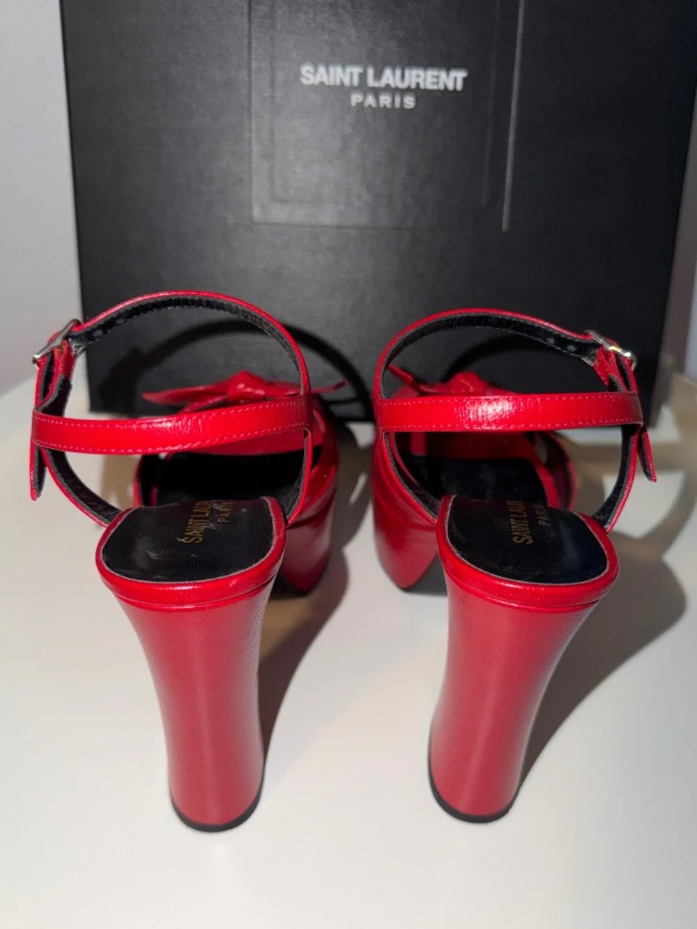 Saint Laurent Red Candy Platform Sandals